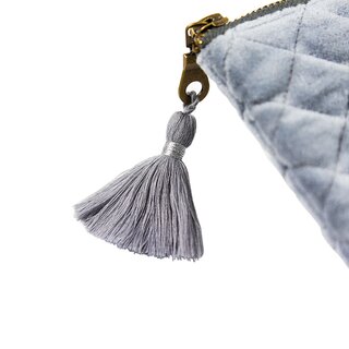 Samttasche What? Grau