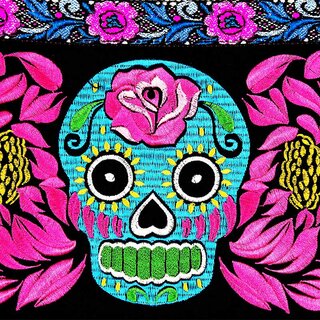 Clutch Boho Blue Skull